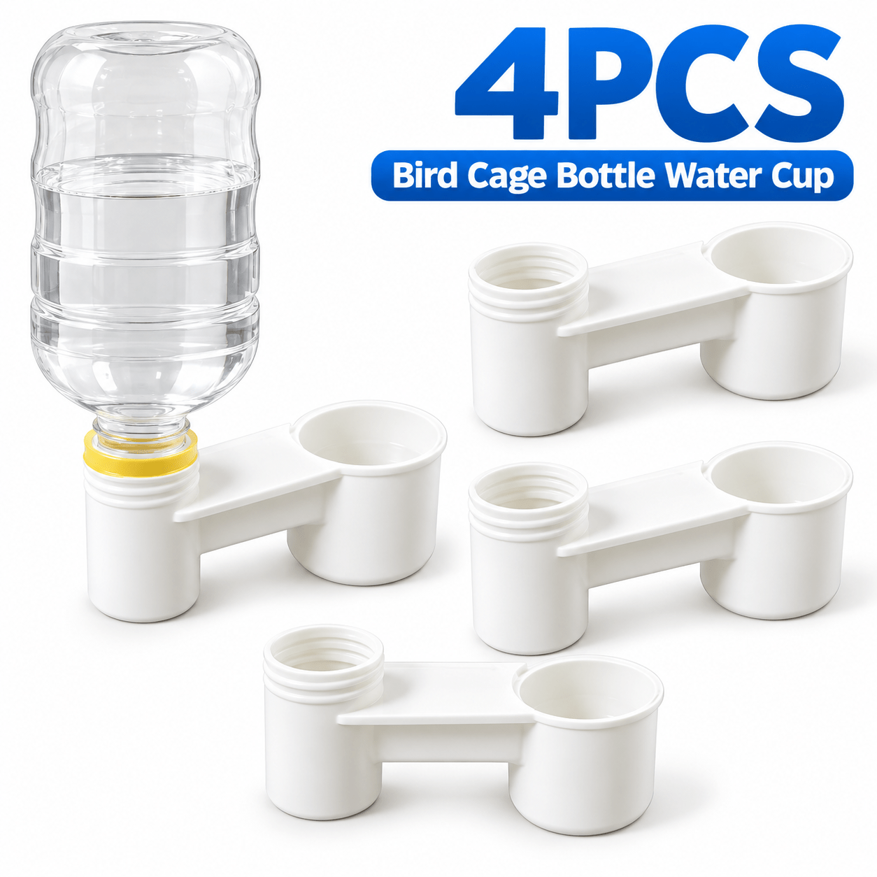 item picture 4 pack automatic water feeder for parakeets lovebirds   and small birds portable birdcage drinking cup with   system hygienically replaceable water feeder cup halloween and christmas gifts without battery