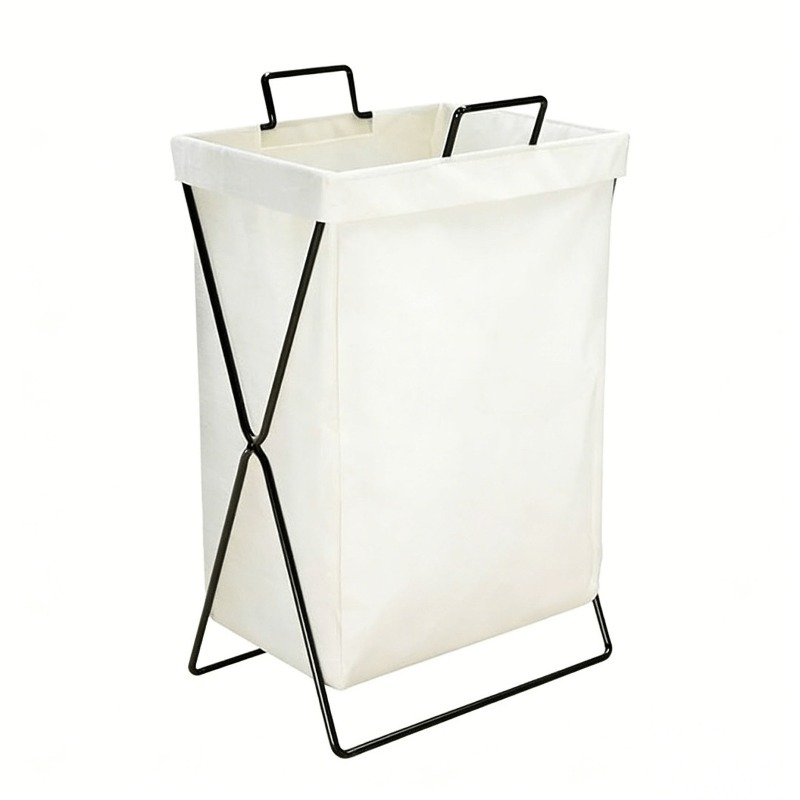 TEMU Cesto de ropa sucia plegable con estructura de hierro, cesto de almacenamiento de ropa de tela, de almacenamiento plegable de gran capacidad,
