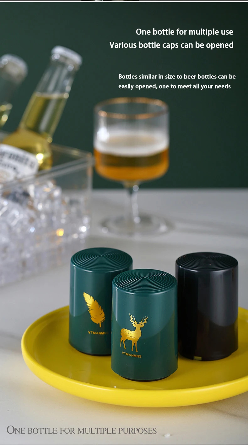 Nymph'S Innovative Magnetic Automatic Beer Corkscrew Features a Plastic Casing, Making It a Handy Tool for Bars And Gatherings. Perfect for Birthdays, Family Events, Outdoor Fun, Picnics, And As a Home Bottle Opener, Portable Bar Gadget Nymph