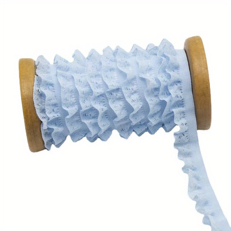 TEMU 2 Meter Jacquard Rüschen-Spitzenband mit Stretch für DIY Kopfbedeckungen, Hüte, Kleidung, Kostüme Partydekoration A