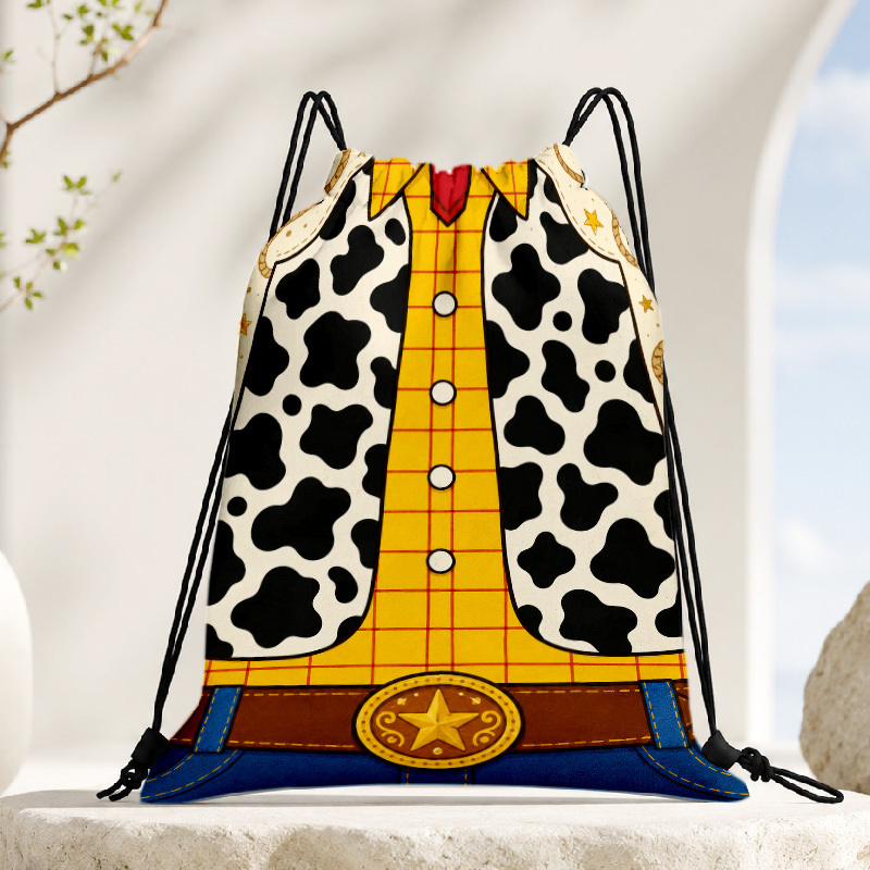 TEMU 1pc Of Western Cowboy-style Patterned Backpack, Made Of Durable Polyester With 2d Flat Printing. Foldable, Lightweight, And Easy To Carry.