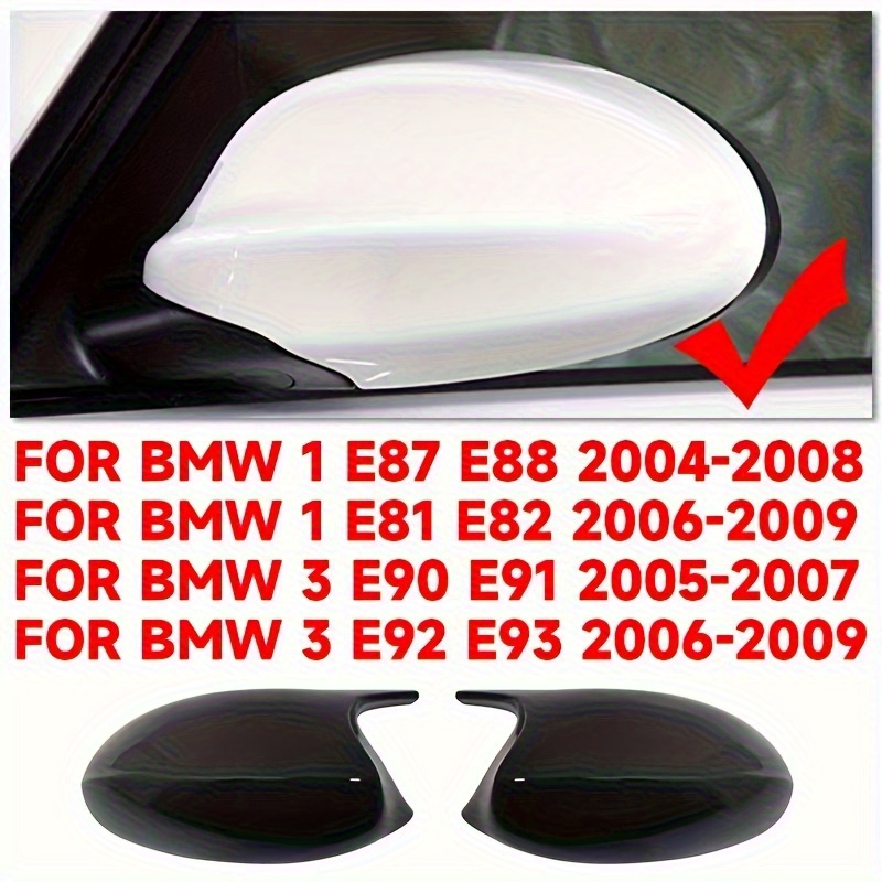 TEMU Buiswker Carbon Fiber Side Mirror Cover, Suitable For 1 And E82/e88/e90/e87/e91/e93/e81/e92 2005-2007 - High-quality Black Design,