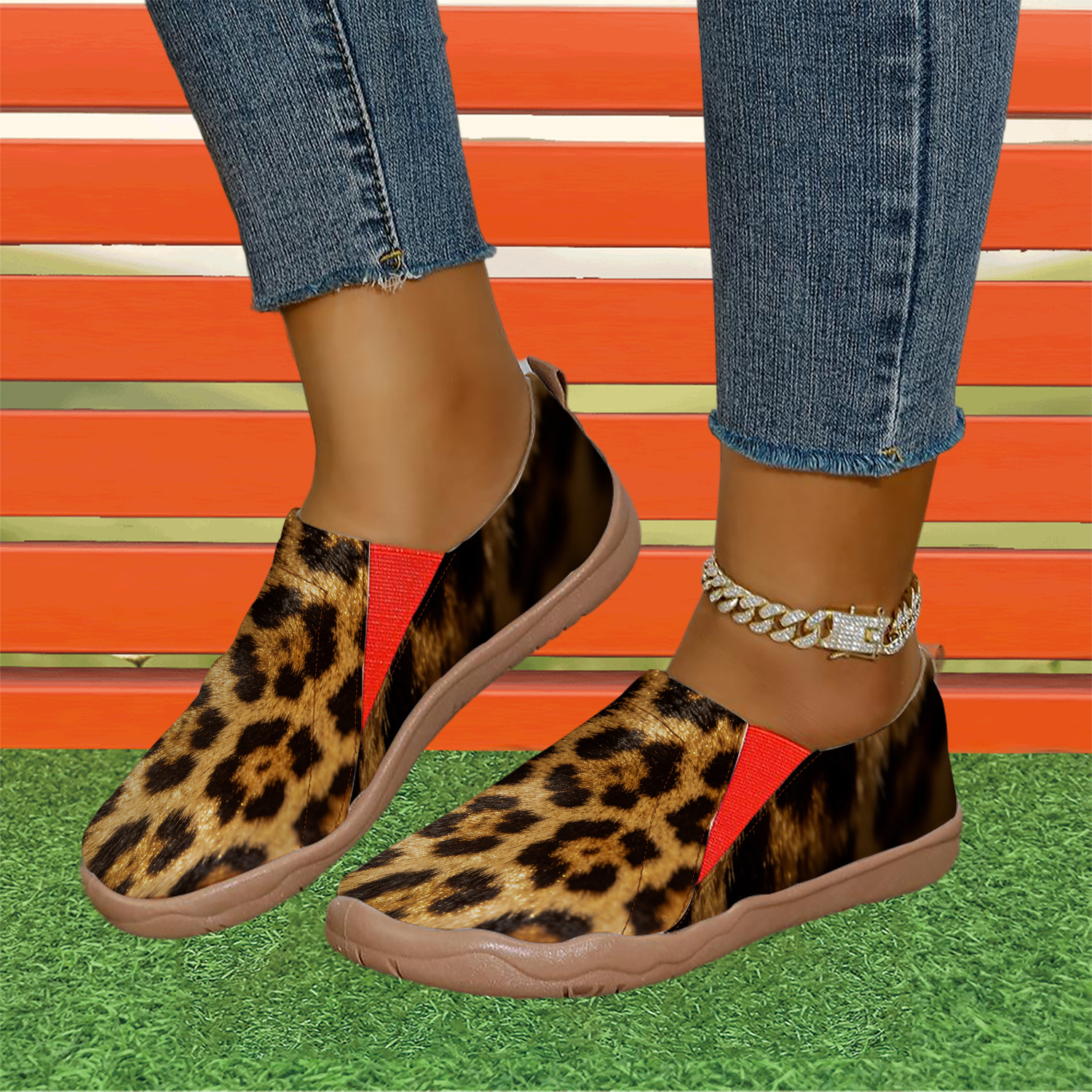 TEMU Women's New Comfortable And Versatile Simple Round-toe Shallow-cut Soft-sole Flat Shoes, Niche Design Leopard Print Print - High-end Wild And