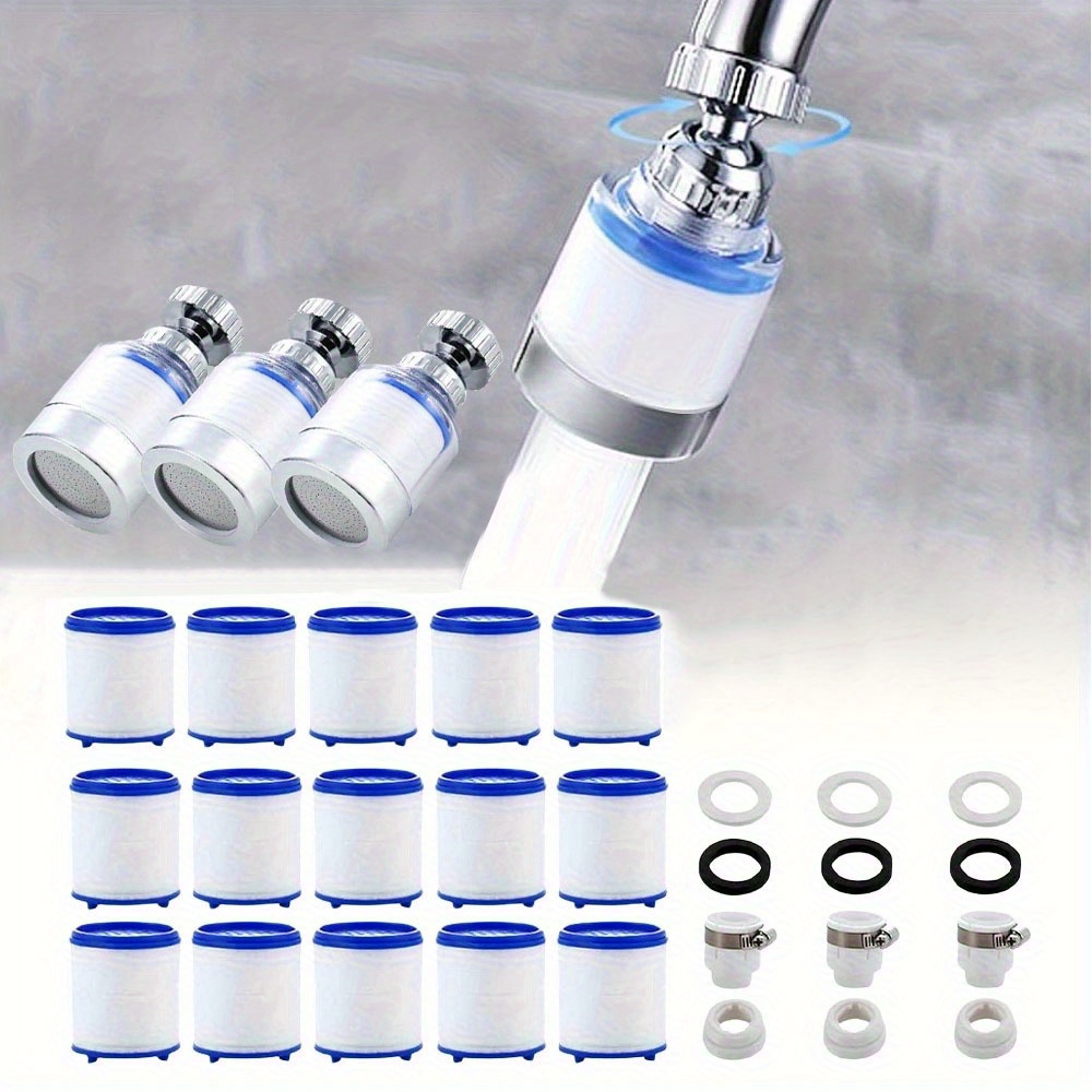 TEMU 3-pack 5+1+1 Faucet Water Purifier, 360° Rotating Sink Filter Faucet, Faucet Connector, 6/ 7 Filter, Faucet Filter Removes Chlorine, Fluoride,