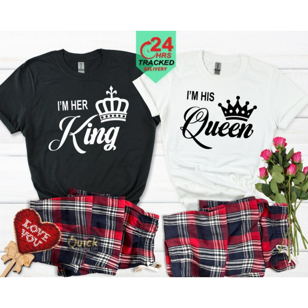 

Matching Tartan T-shirts For Couples - 100% Cotton, Crew Neck, Short Sleeve, One-sided Print, Valentine's & Christmas Gifts, White - Size Szh, Boyfriend Girlfriend, Pajamas