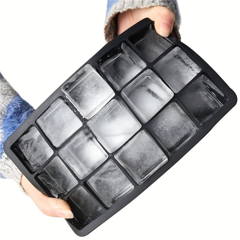 1pc Large Ice Tray With 15 Compartments - Heavy-duty Silicone Ice , Surface, Low-temperature Compatible, Easy- For Home, Bar, Home Kitchenware, Compact Storage, Durable Construction