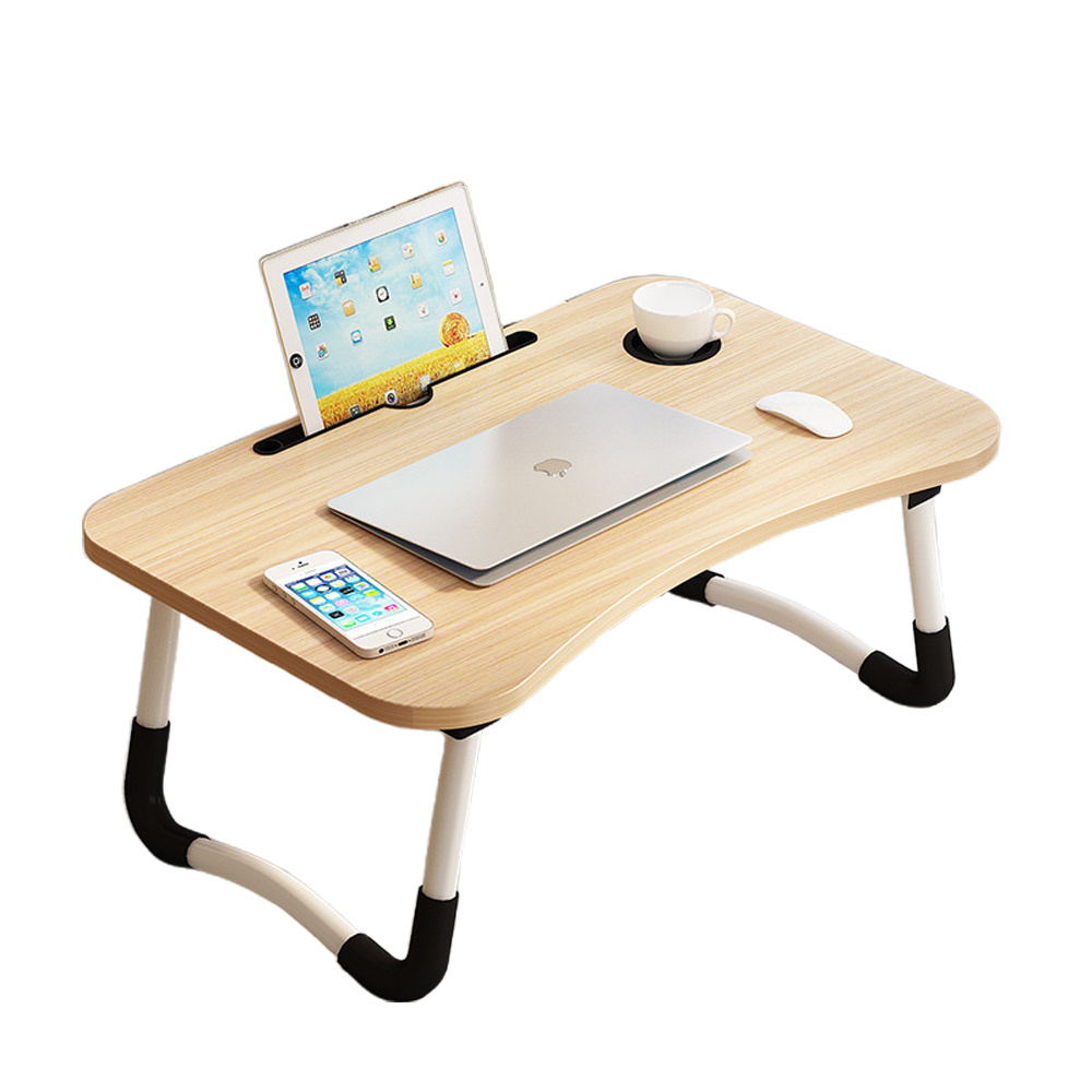 Foldable Bedside Table | Purpose Laptop Desk For Use, Space- Design, Lightweight & Sturdy, Modern Desk, Cork Material
