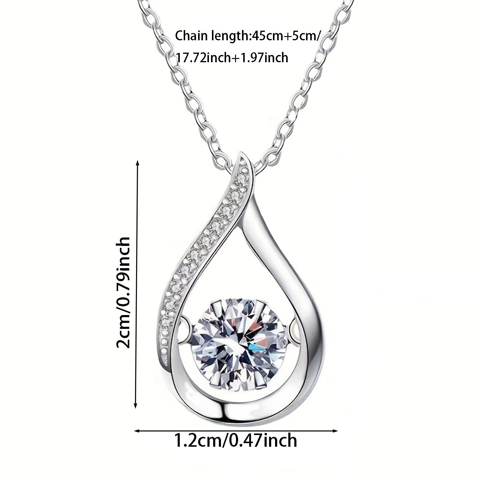 Image of Elegant Teardrop Pendant Necklace For Women, Versatile For Parties, Anniversary Jewelry Gift, Accessory, Women's Collarbone Chain, Women's Jewelry Accessory