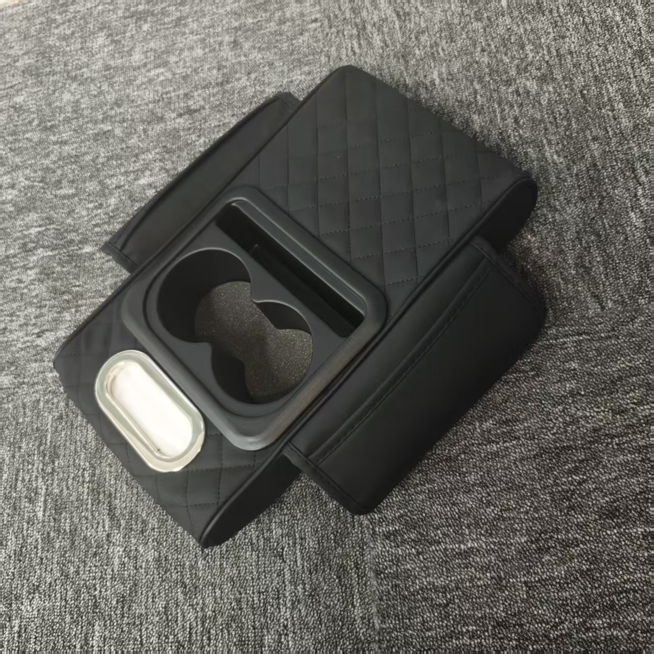 TEMU Car Center Console Armrest Storage Box With Height-increasing Pad