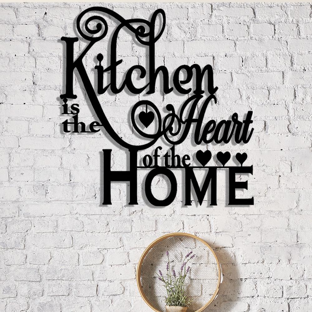 2d flat 1  is   of the home metal wall art sign with elegant cursive script decorative hearts durable kitchen decoration for homes cafes shops bars and more bar decor sign elegant script design sophisticated decor kitchen wall decor   room decor Product details 8