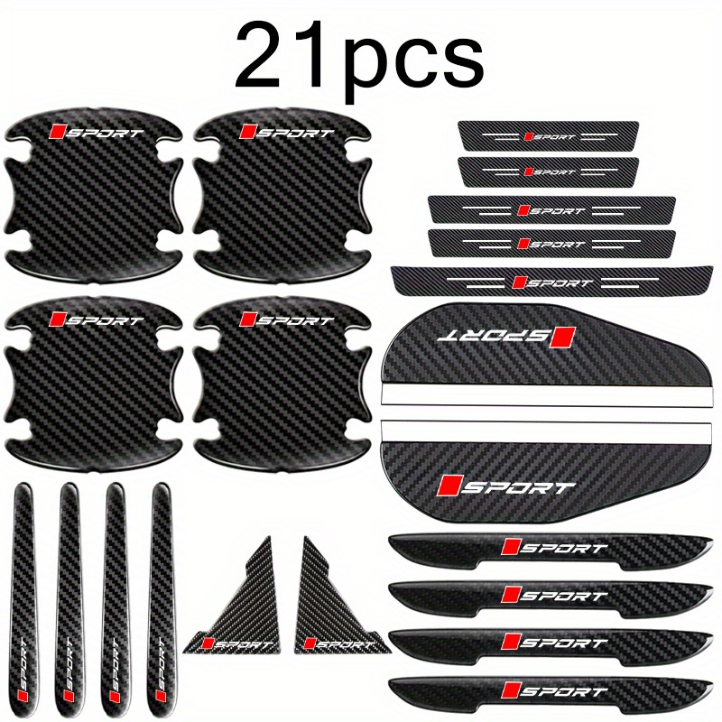 TEMU 21pcs Car Accessories- Threshold Protection Stickers, Rearview Mirror Sun Visor, Door Sill Protector, Anti-collision Strips And Anti-scratch
