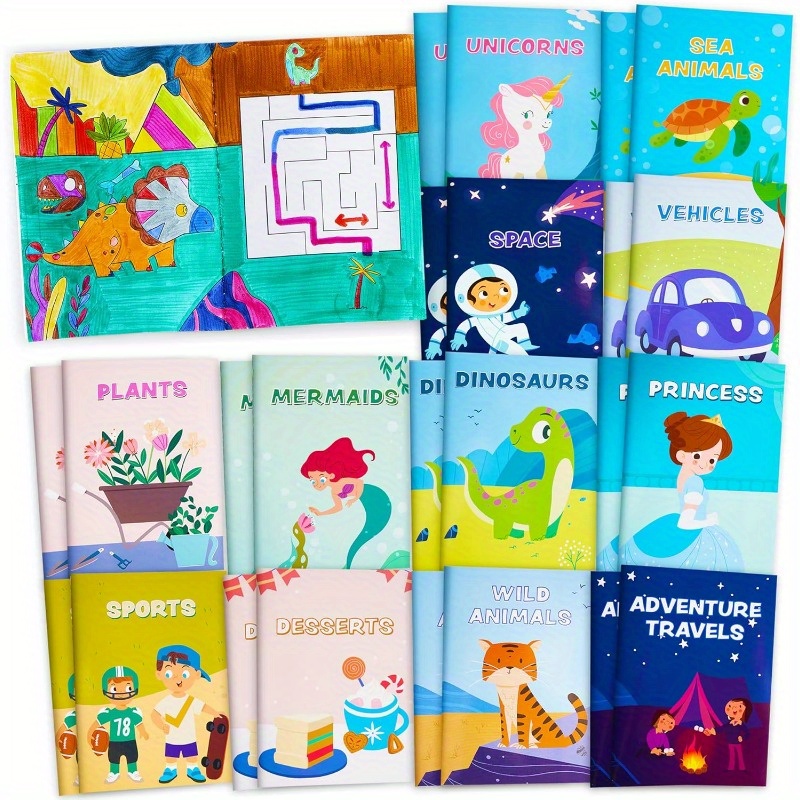 TEMU Syncufn 24pcs Mix Coloring Books For Kids, Bulk Mini Coloring Activity Books For Party Favors, Birthday For Party Gifts, Classroom Travel