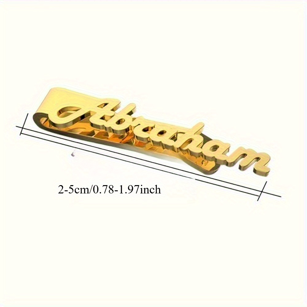 TEMU 1 Personalized Name Necktie Clip - Custom Wedding, Father's Day Gift For Men - Stainless Steel Tie Accessory, Elegant Design - Birthday,