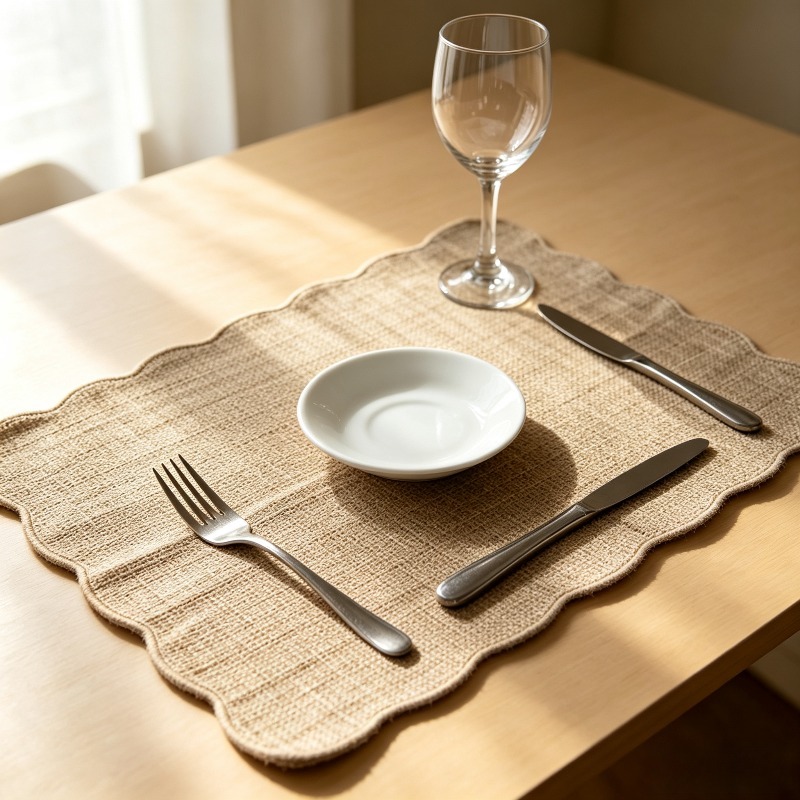 TEMU Woven Wave Rectangular Placemats, Heat Resistant Non-slip Table Mats & Cup Coasters, Water-absorbent Reusable Decorative Trivets For Mugs And