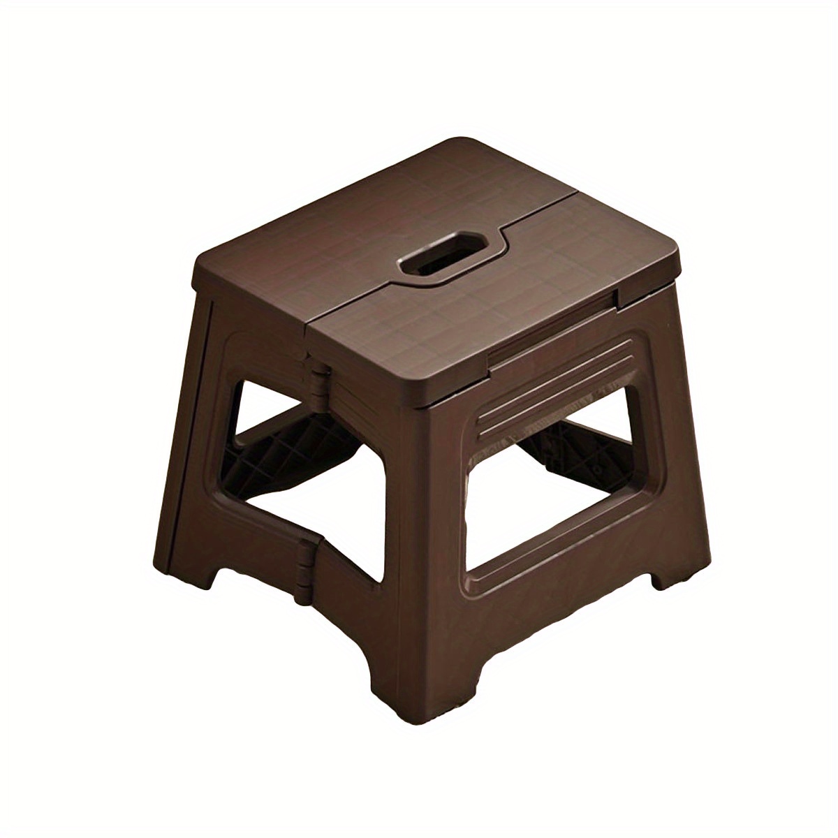 TEMU Heavy Duty Thickened Portable Folding Stool With Handle - Square Plastic Folding Stool For Indoor, Party, Picnic, Fishing | No Electricity Or