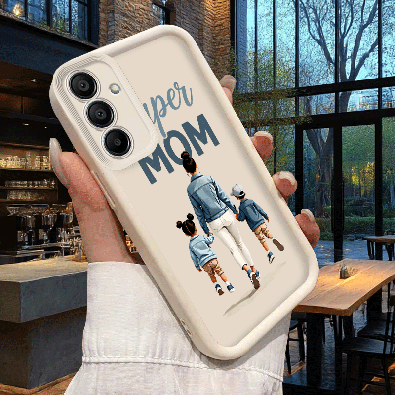 Trda ovitek za telefon: Vzorec super , ki drži za dva otroka, primeren za for Galaxy A03s A10s A13 A14 A15 A16 A30 A20s A22 A24 A25 A31 A32 A33
