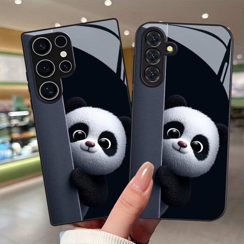 TEMU para teléfono: Carcasa con estampado de panda y protección de lente, compatible con for Galaxy