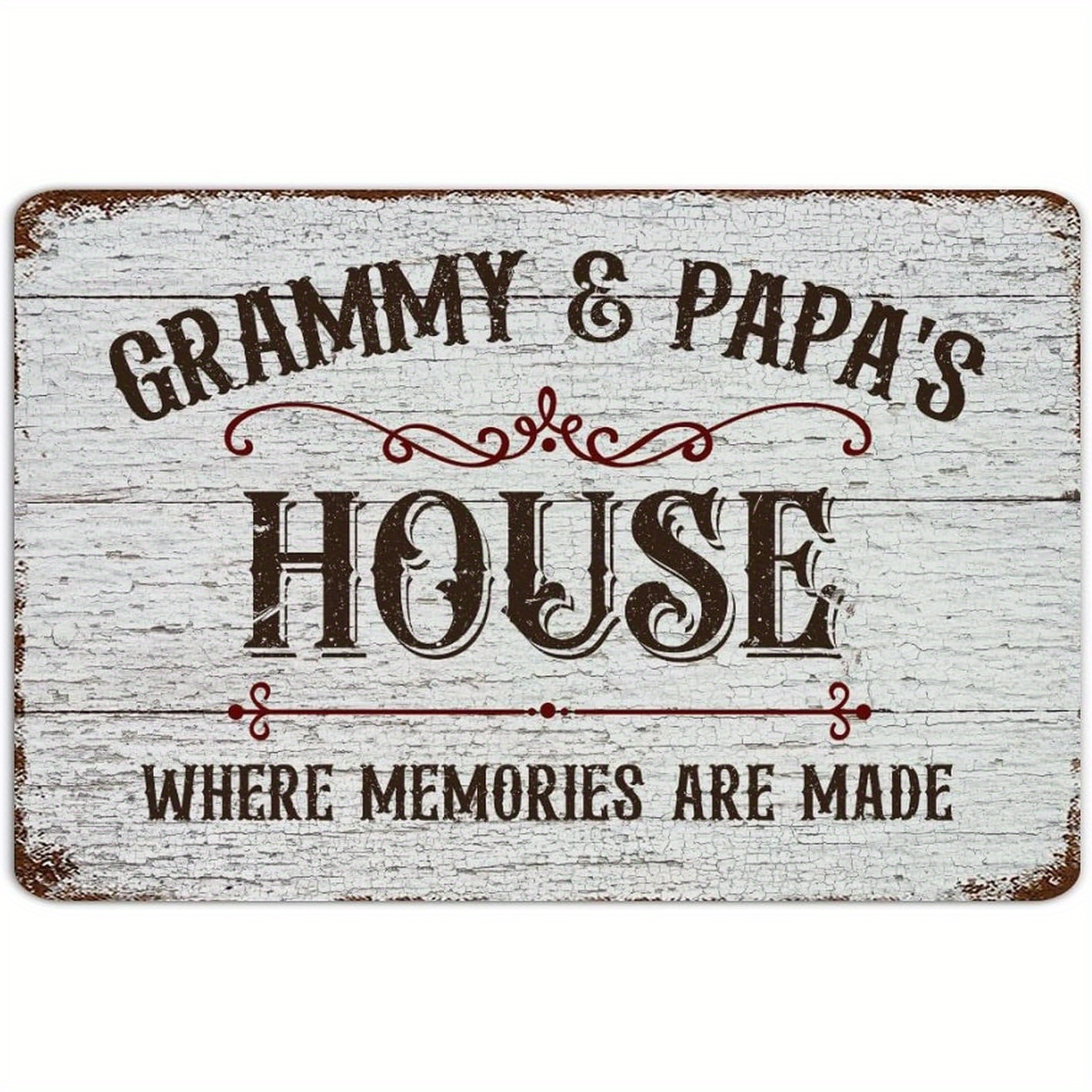 

1pc Classic Rustic Metal Sign "grammy & Papa'" - Vintage Wall Hanging Decor, Multipurpose, No Power Needed, Ideal For Living Room, Kitchen, Restaurant Lounge