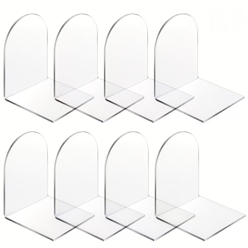TEMU Acrylic L-shaped Vertical Book Stand, Ideal For Display On Desks In Homes, Offices, Or Libraries. Perfect For Reading In Living Rooms, Bedrooms,