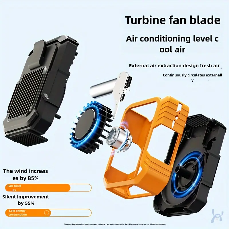 one portable fan with mobile power usb charging neck fan 4000mah battery suitable for outdoor home and office use including lanyard portable bladeless waist fan with belt clip usb charging with led lighting function details 3
