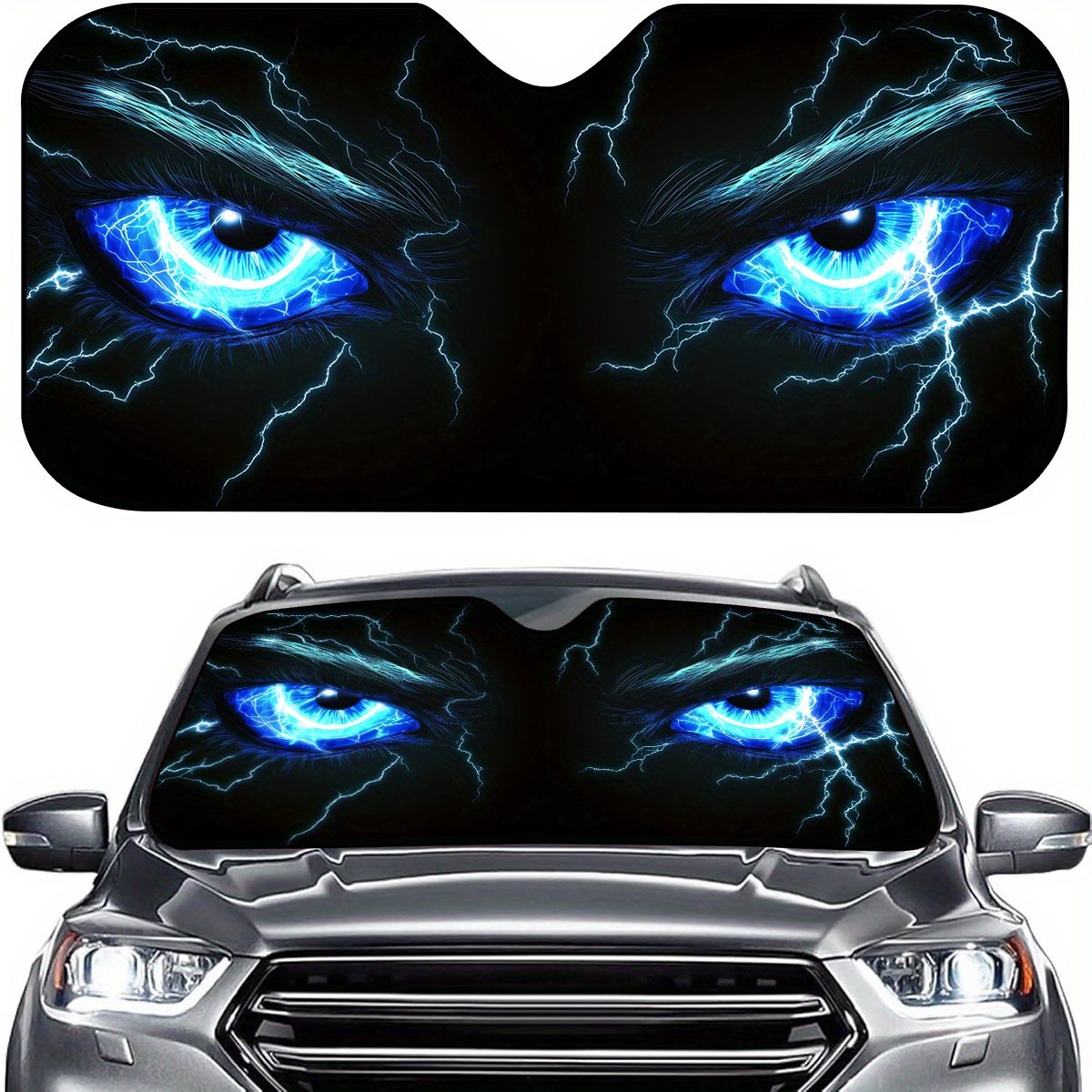 TEMU Cartoon Electric Vehicle Sunshade, High- Uv Blocking, Aluminum Foil , Scratch- And Damage-proof, Secure Suction Cup Installation, Internal