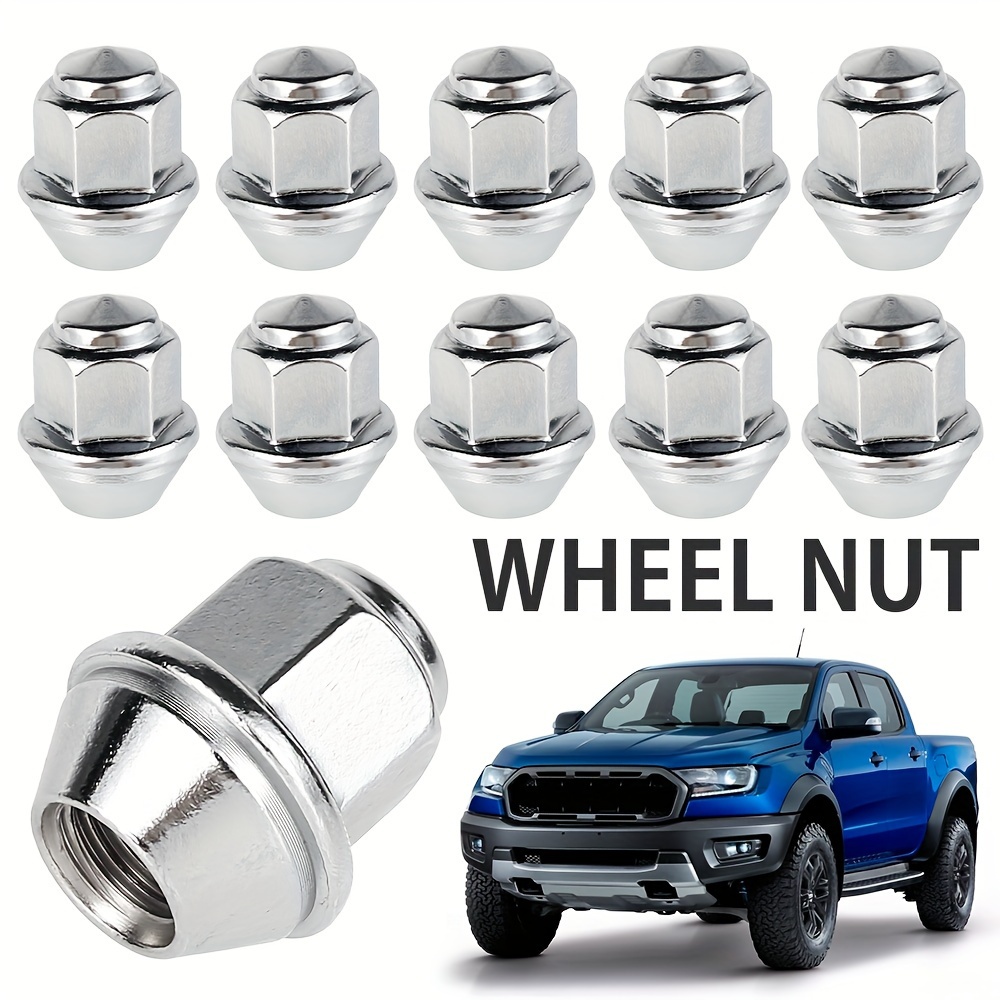 TEMU 20pcs Wheel Ford Wheels M12 X 1. 5 19mm Hex Wheel Nuts 60 Degree Taper Carbon Steel Plated Nuts Direct Replacemen