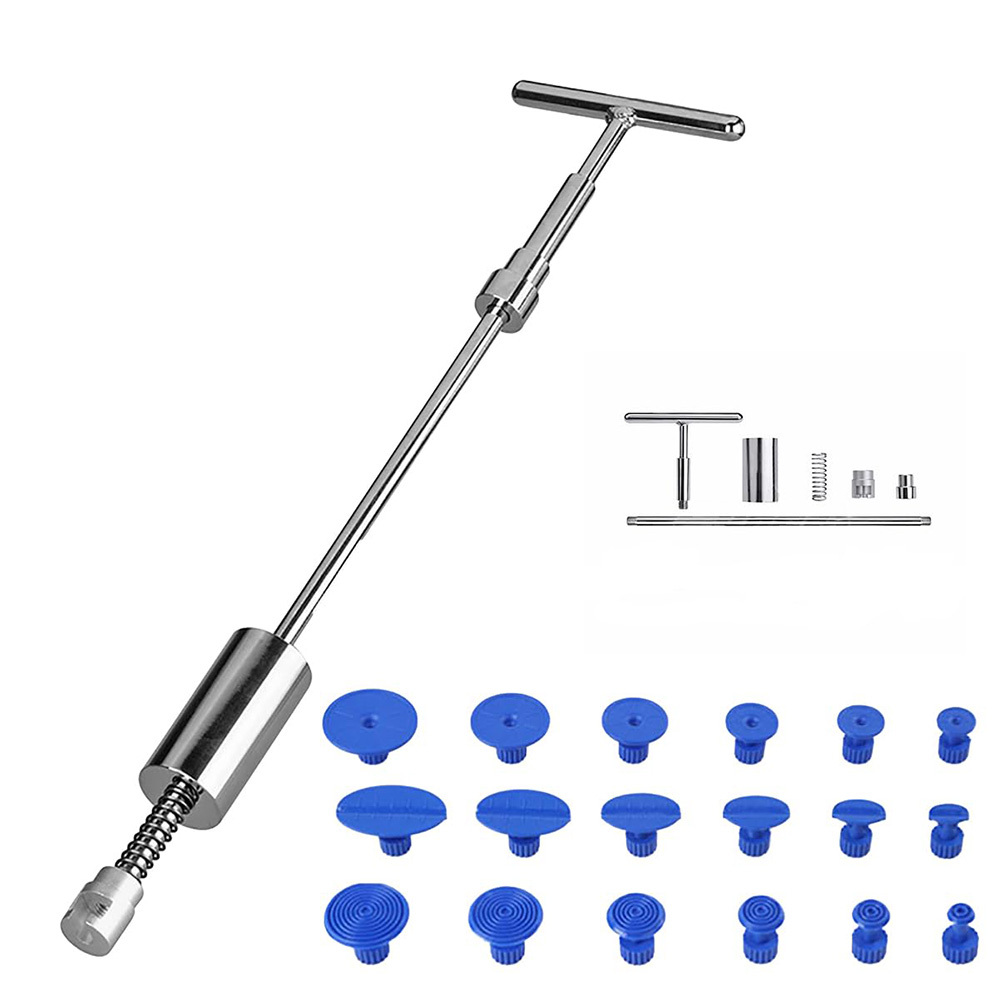 19pcs Paintless Dent Repair Tool Set, Car Body Dent Puller Hail Dent Removal Kit, Auto Paintless Dent Remover For Most Vehicle Body Dents, Garage Car Dent Fixing Accessory
