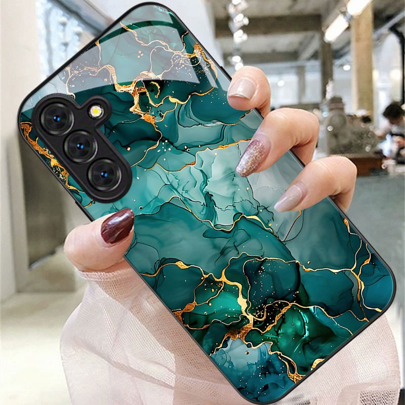 TEMU Phone Case: Abstract Art Marble Pattern Phone Case Compatible With Galaxy