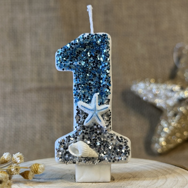 Image of Digital Birthday Candle Cake Decoration Candles Party Celebration Ocean Creative Handmade Diy Candles