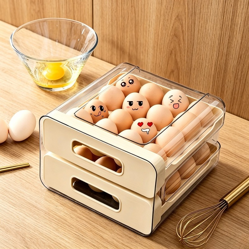 Jidyllic Eierbehälter Kühlschrank – 4 Etagen, Rollender Eierspender Für 30 Eier, Platzsparend, Automatische Nachfüllung