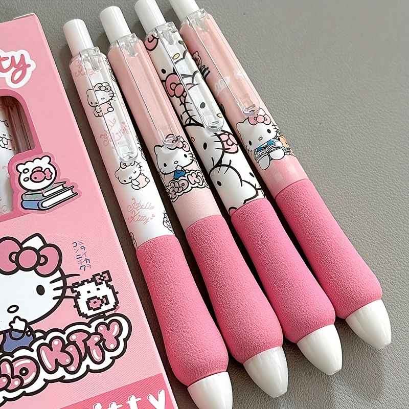 Random Selected Cute Pink and White Gel Pens, Character Illustrations