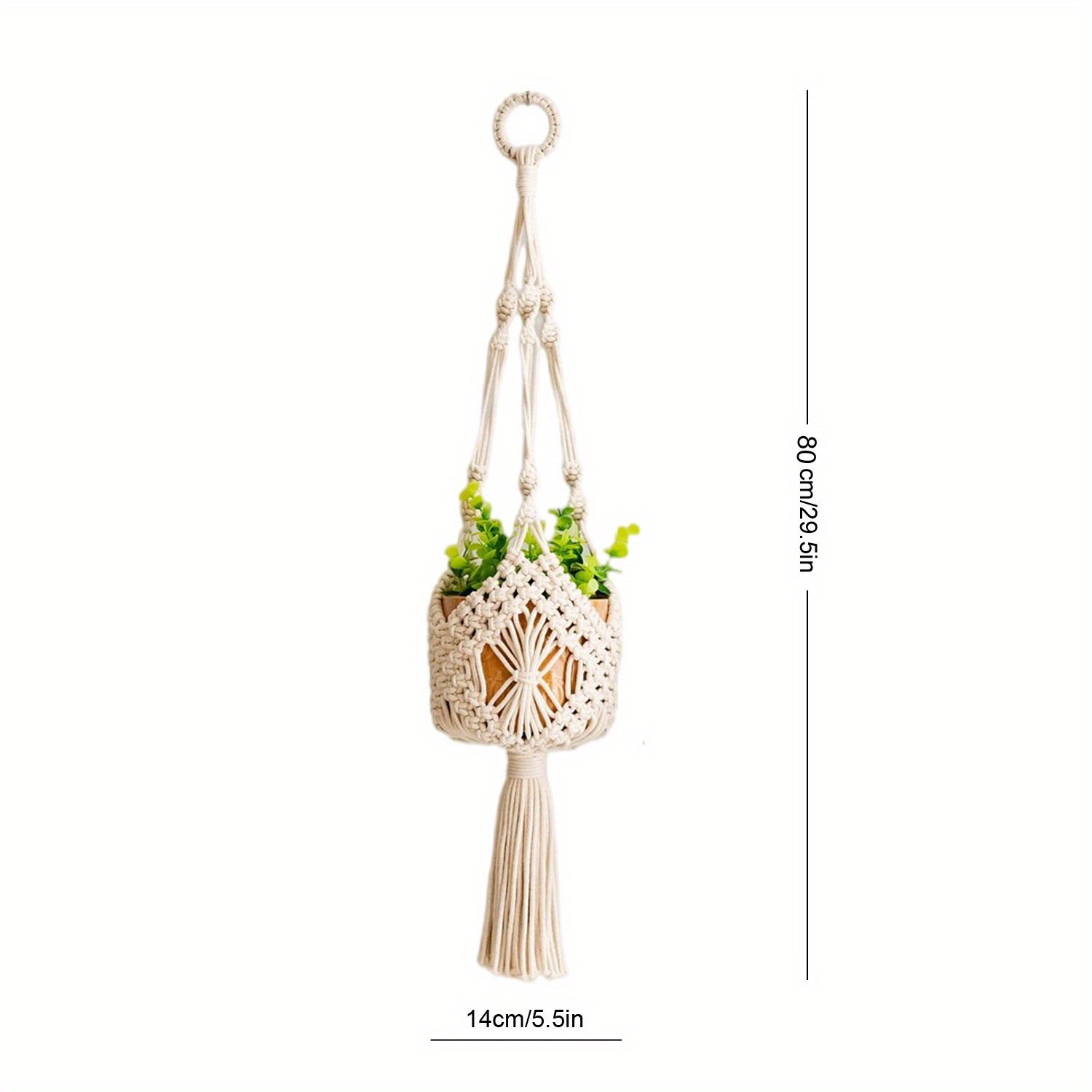 Bohemian Hanging Planter - Macramé Plant Holder Rope, 3-tier Flower Pot Basket For Indoor/outdoor