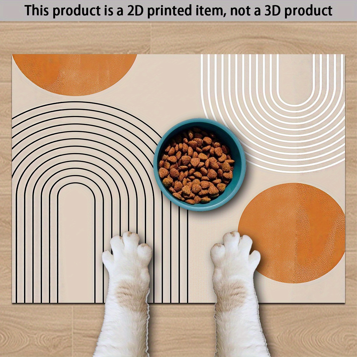 TEMU 1 tapis de nourriture antidérapant pour chats et chiens, accessoire pour animaux, décoration maison, cadeau de fête