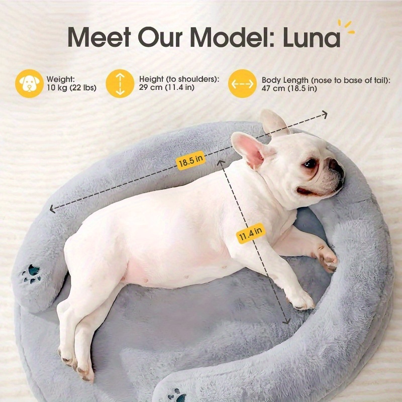 pet soft   orthopedic dog bed small medium size dog high quality supportive foam cat couch bolster pet bed with pillow removable washable cover nonslip bottom grey Product details 1