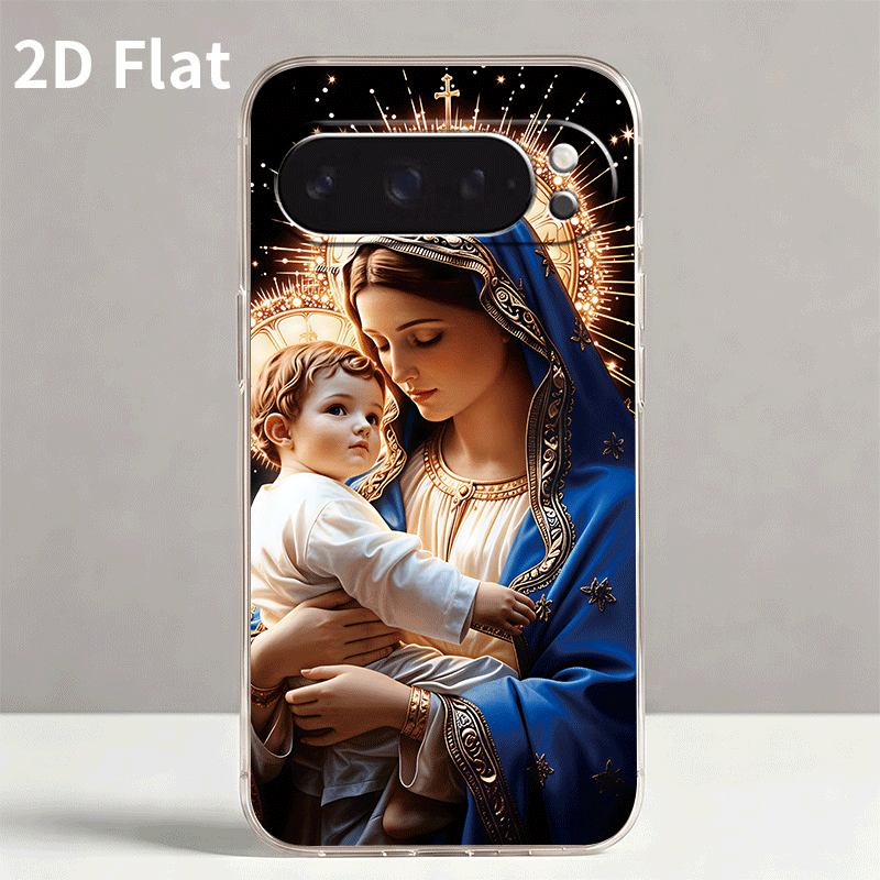 Artikelbild handyhülle - umarmendes baby golden   2d flachmuster handyhülle   für google pixel 6 6a 7 7a   8 8a 8pro 9 9a 9pro google pixel 10 pro xl google pixel 10a niedliches transparent anti-fall tpu design -   für ostern, weihnachten