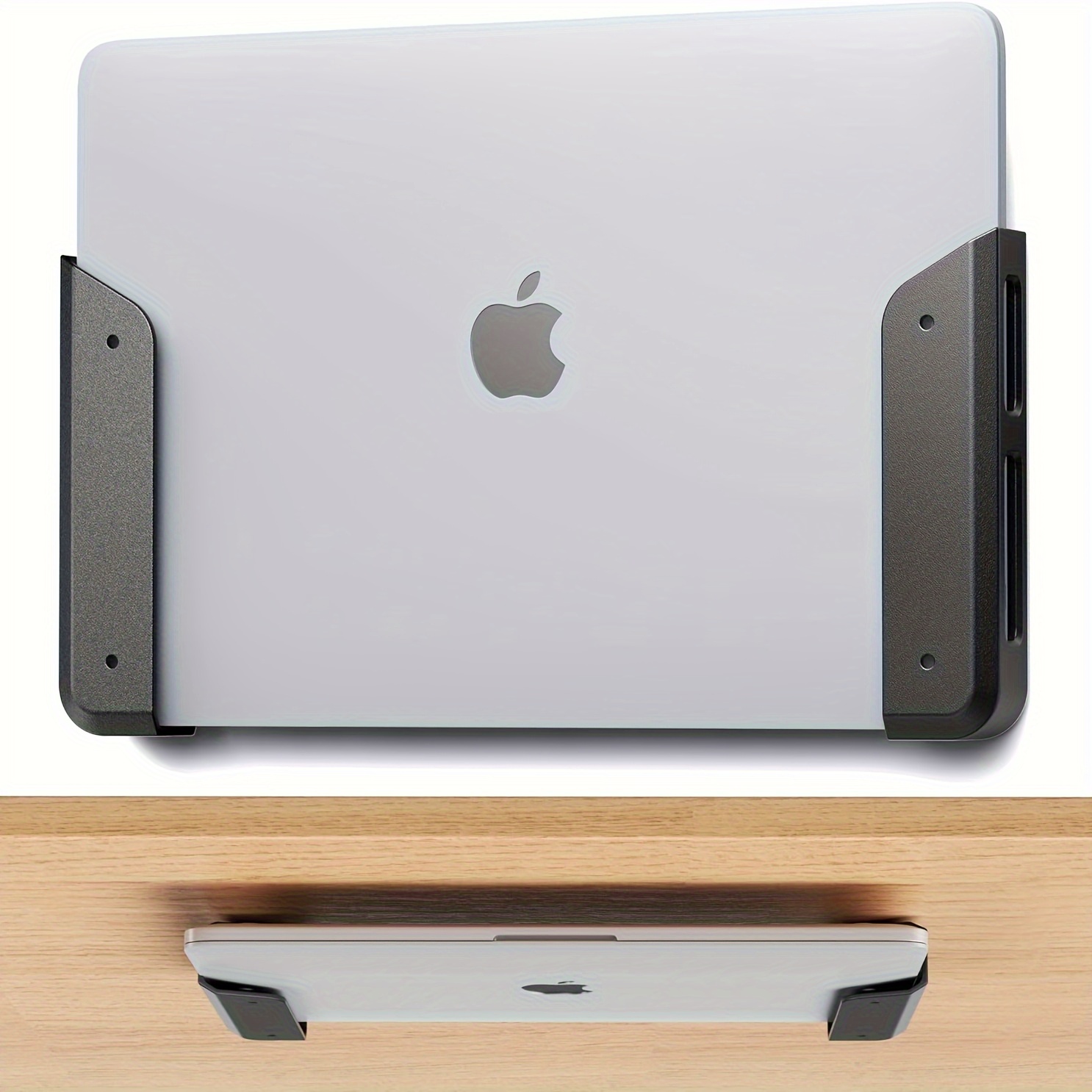 Wall& Under Desk Laptop Mount Holder With Adhesive& Screws In, 1.02"/ 26mm Thick, Anti-scratch Pads, Universal For Macbooks, Surface, Keyboards, Tablets, Switch& More Universal