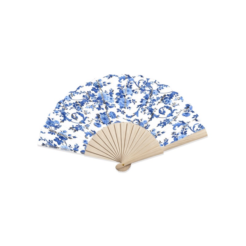 TEMU 1pc Handheld Folding Fan, Wooden Hand Fan, Easy To Carry, Lightweight Summer Cool Folding Fan -- And Elegant Pattern, Very Suitable For Parties,