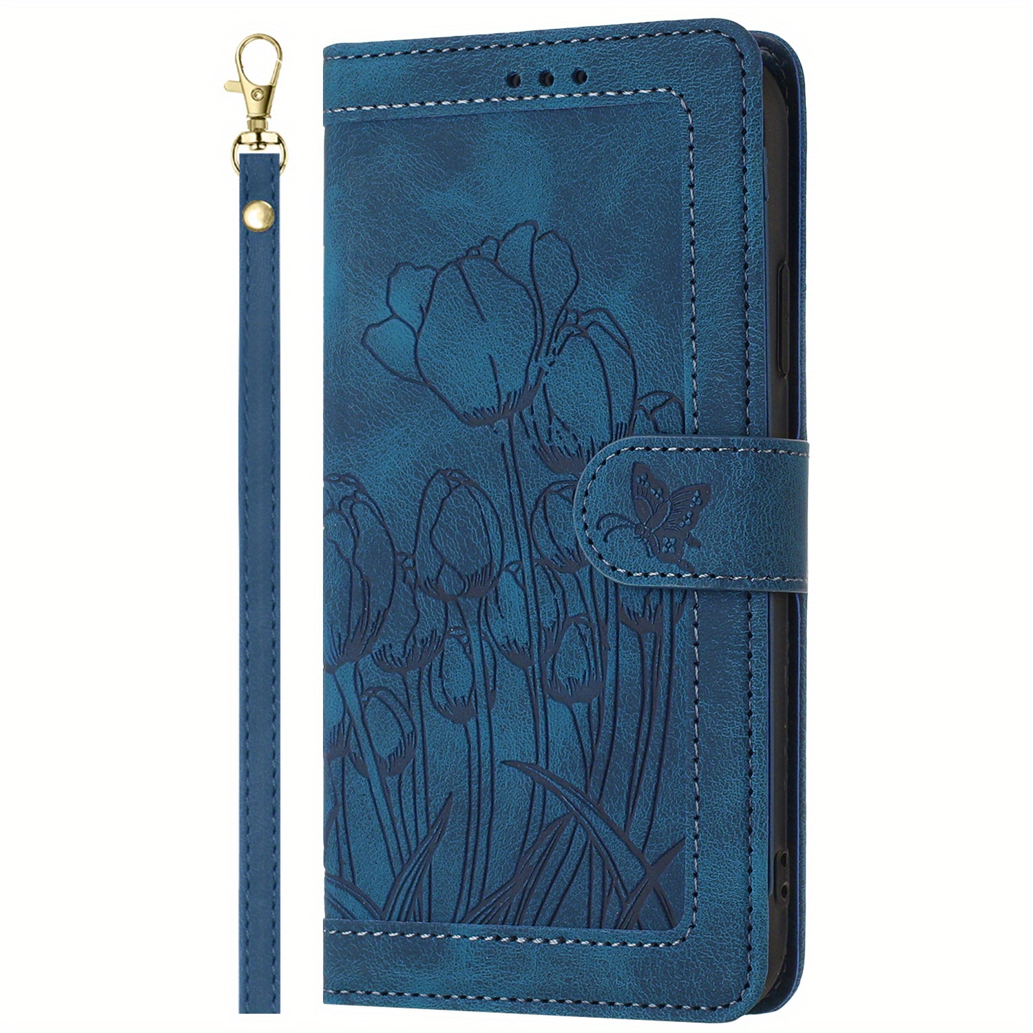 TEMU Phone Case - Creative And Stylish Faux Leather Case For Women, A Versatile Phone Protector With High Quality, Matching Wrist Strap, Stand