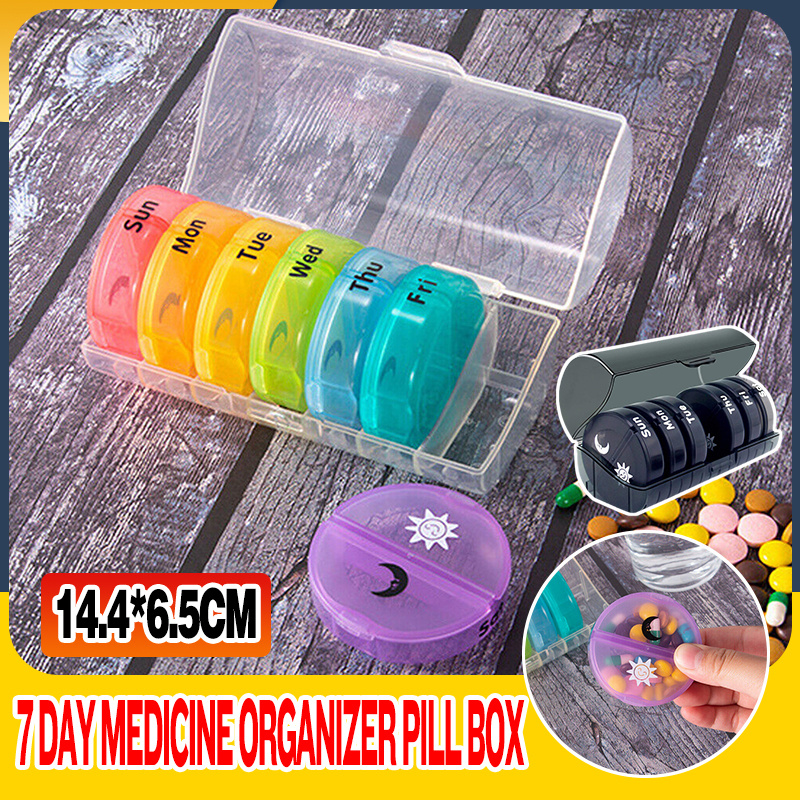 Pill Organizer 2 Times A Day, Weekly AM PM Pill Box, Large Capacity 7 Day Pill Cases For Pills, Vitamin, Fish Oil, Supplements