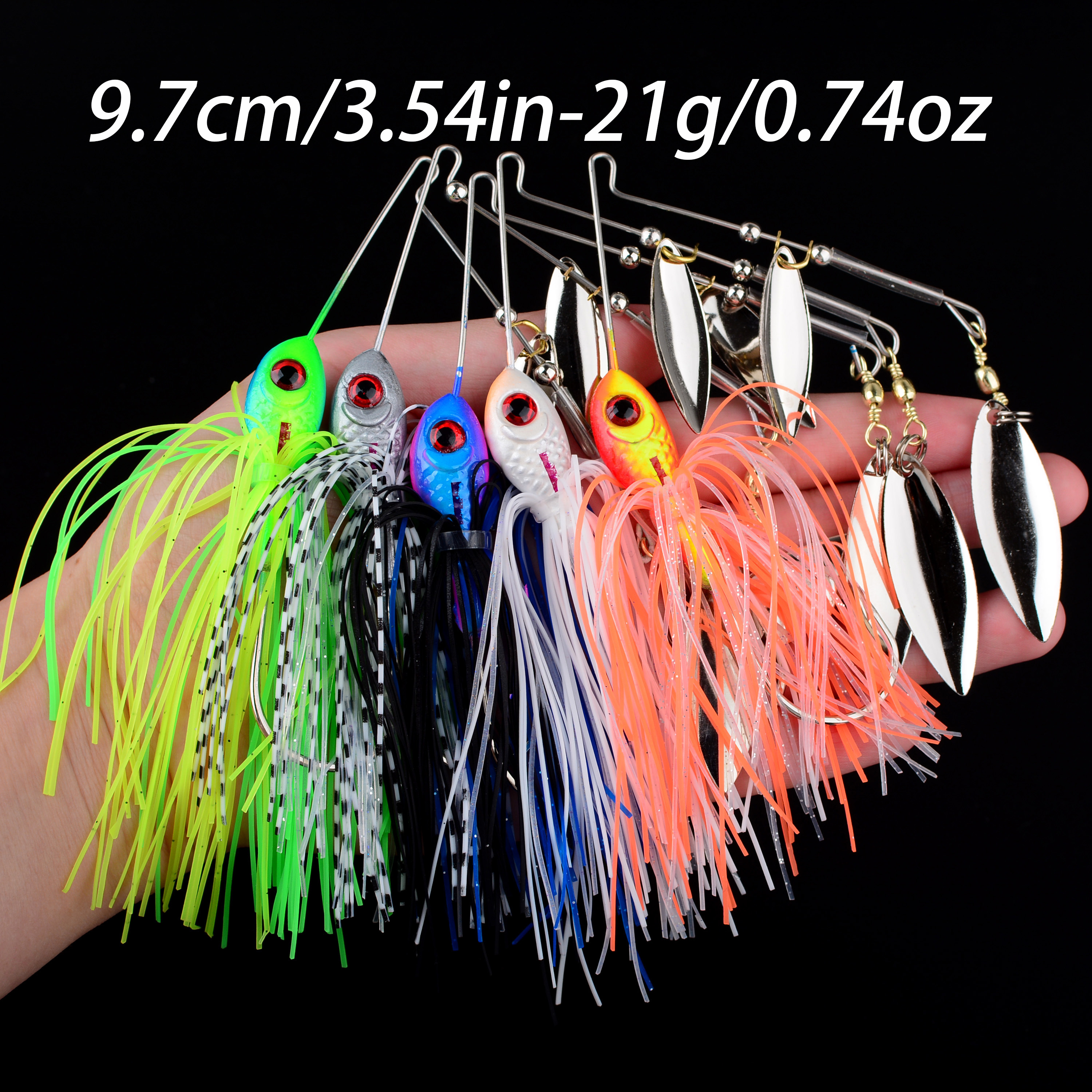 E-shop 5-teilige Metall Spinnerbait Köder Angelköder Bunte Spinnerbaits Attraktives Schwanzdesign Langlebige Spinnerbaits Scharfe Haken