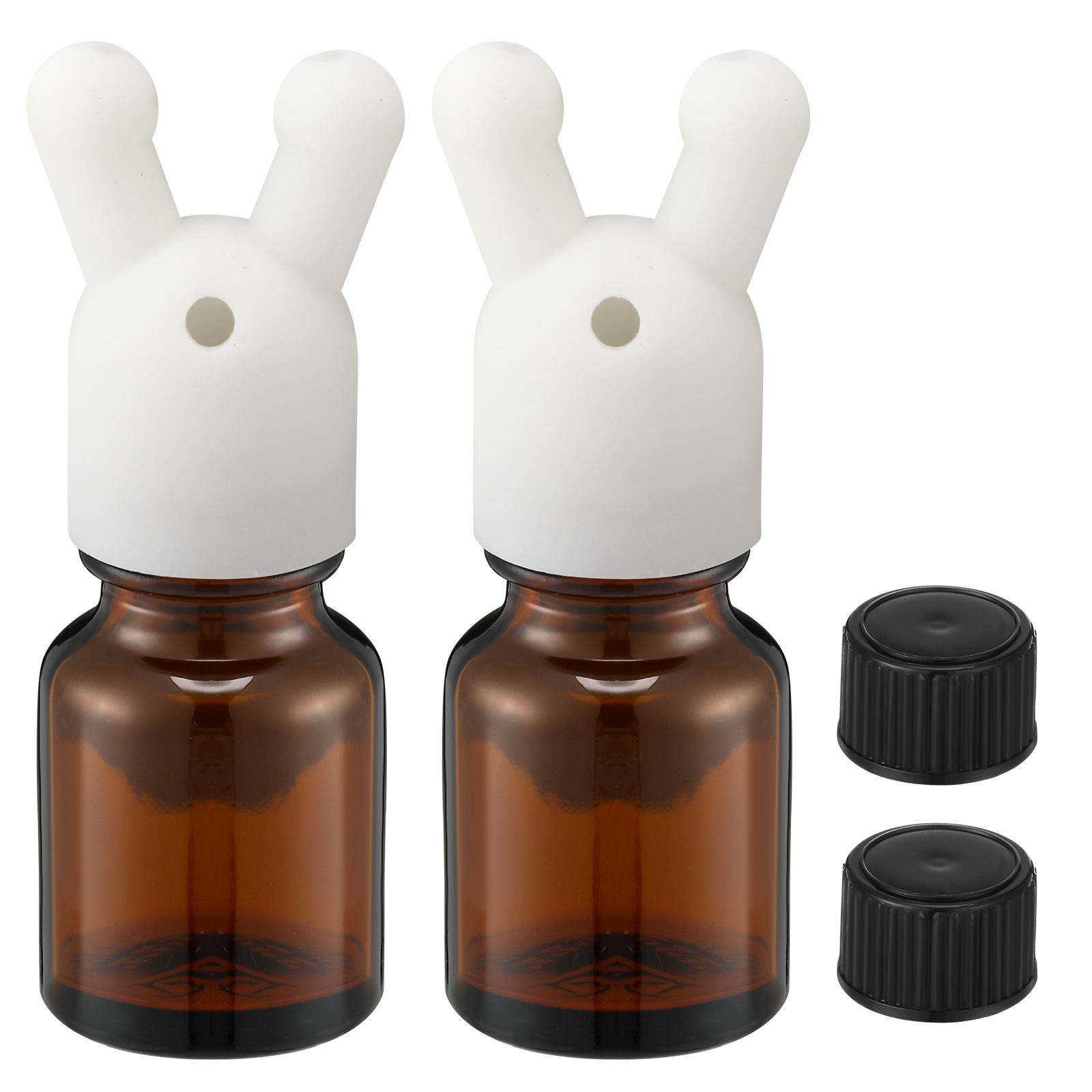 TEMU 2pcs Essential Oil Inhaler Leakproof Double Hole Nasal Inhaler Inhaling Mini Perfume Dispenser Bottle For Enhances Inhalant Adults(white)