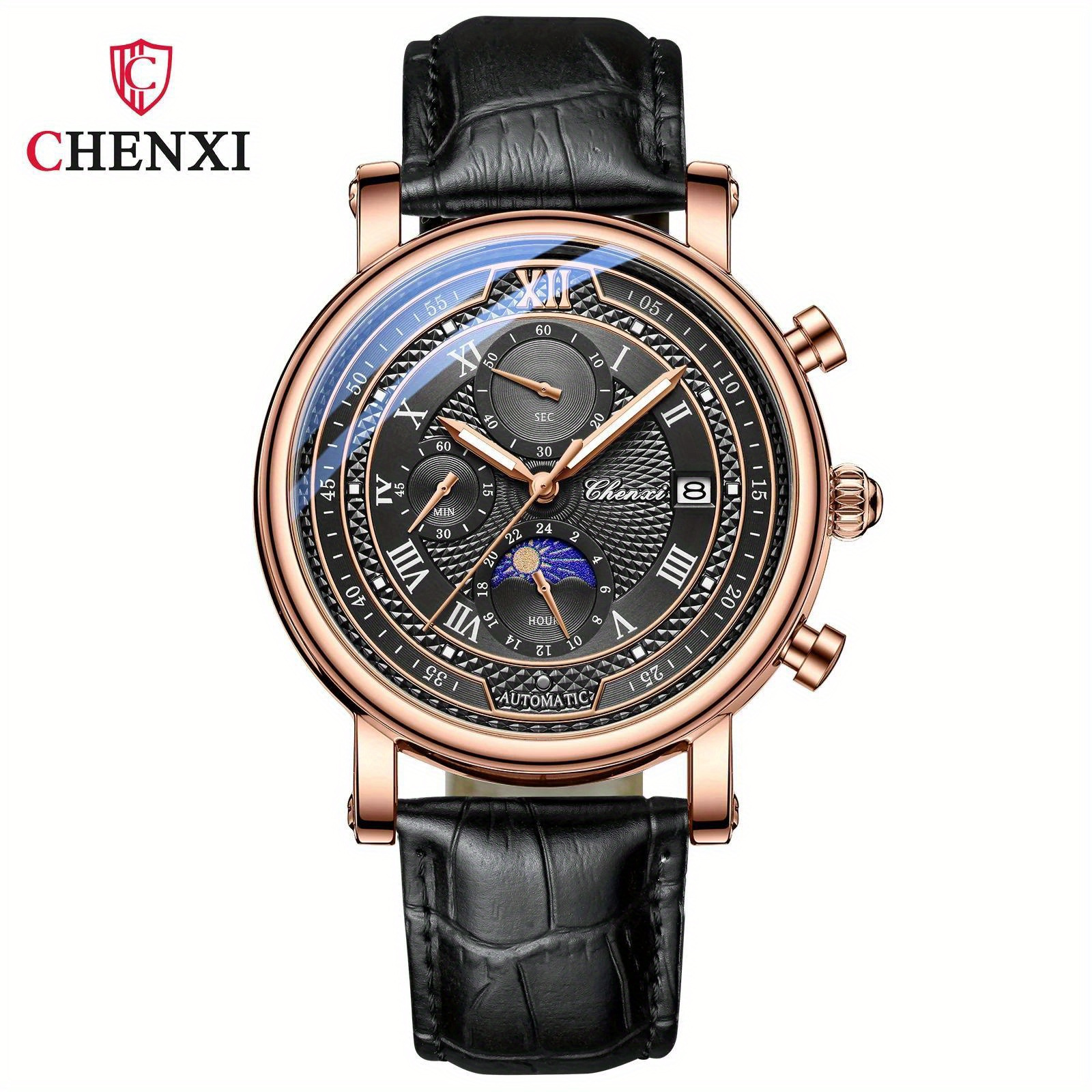 New Fashion Chenxi Watch Men Business Casual Watches Faux Leather Band Chronograph Quartz Wristwatches Men Best Present Montre Homme Relogio Masculino Reloj Hombre