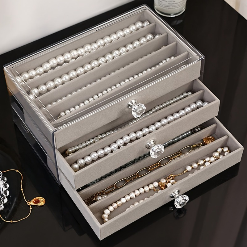 

Spacious 3-tier Jewelry Organizer With Drawers - Necklaces, Rings & Earrings - Ideal Gift For Women And Girls, Jewelry Boxes