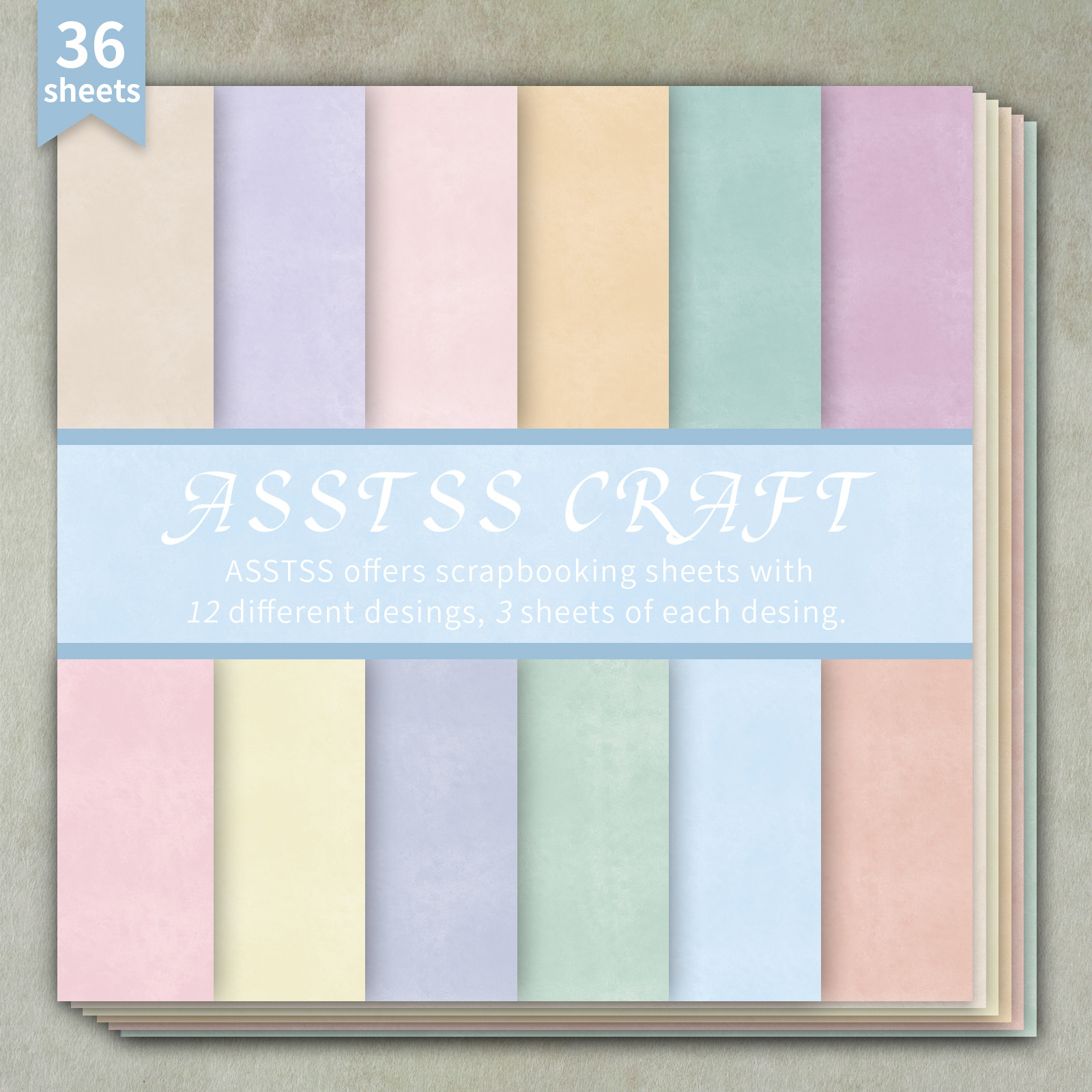 TEMU 36-sheet Asstss -inch Scrapbooking Paper Pad, Retro Textured Solid Style Backing Paper Supplies, Heavyweight Cardstock For Journaling, Collage
