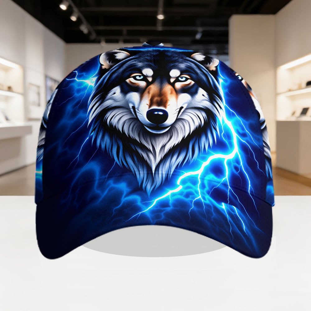 TEMU Electric Wolf-lion Spirit Classic Baseball Cap, 2d Design With Breathable Fabric, Perfect For. Adjustable Sizing And Lightweight , Ideal For