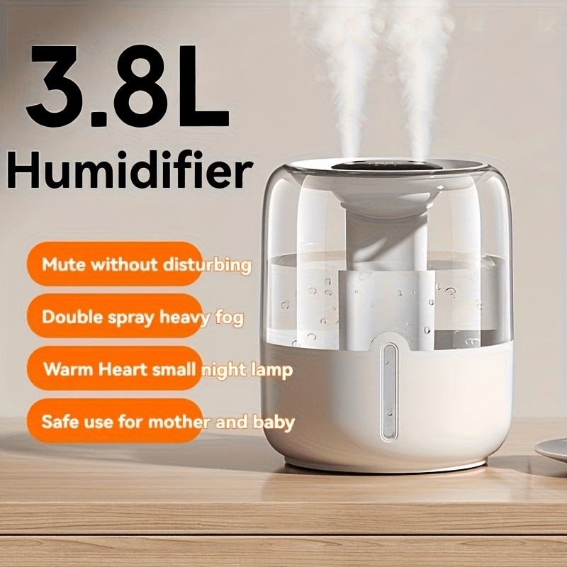 humidifier   with warm light and night light large capacity quiet and portable with digital screen suitable for bedrooms basements living rooms families rvs outdoor cabins   dual spray humidifier