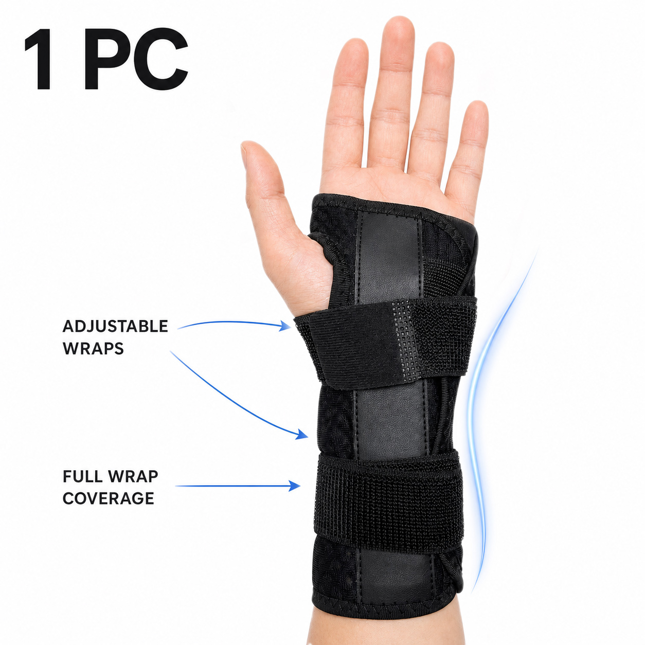 TEMU 1pc Adjustable Wrist Brace With Design, Breathable Hand Support Splint With Dual Straps, Comfortable Wrist For Typing, Work, Lifting& Daily