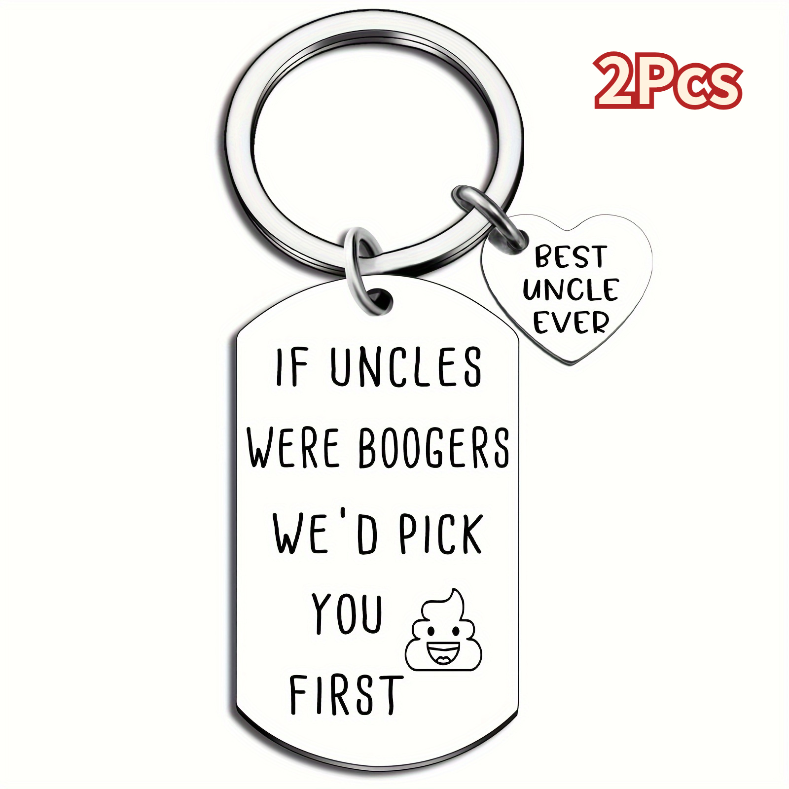 

2-pack Elegant Stainless Steel Keychain Set, " Ever" Engraved Tag With Humorous Message, Ideal Gift For From Niece/, Father's Day, Birthday, Christmas