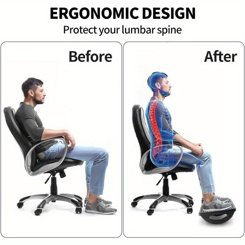 Reposapiés para Debajo del Escritorio en el Trabajo - Taburetes Ergonómicos para Debajo del Escritorio de Oficina - Reposapiés Oscilante con Masajeador de Rodillos - Reposapiés para Silla - Adecuado para Personas que Se Sientan por Largos Períodos de Tiempo