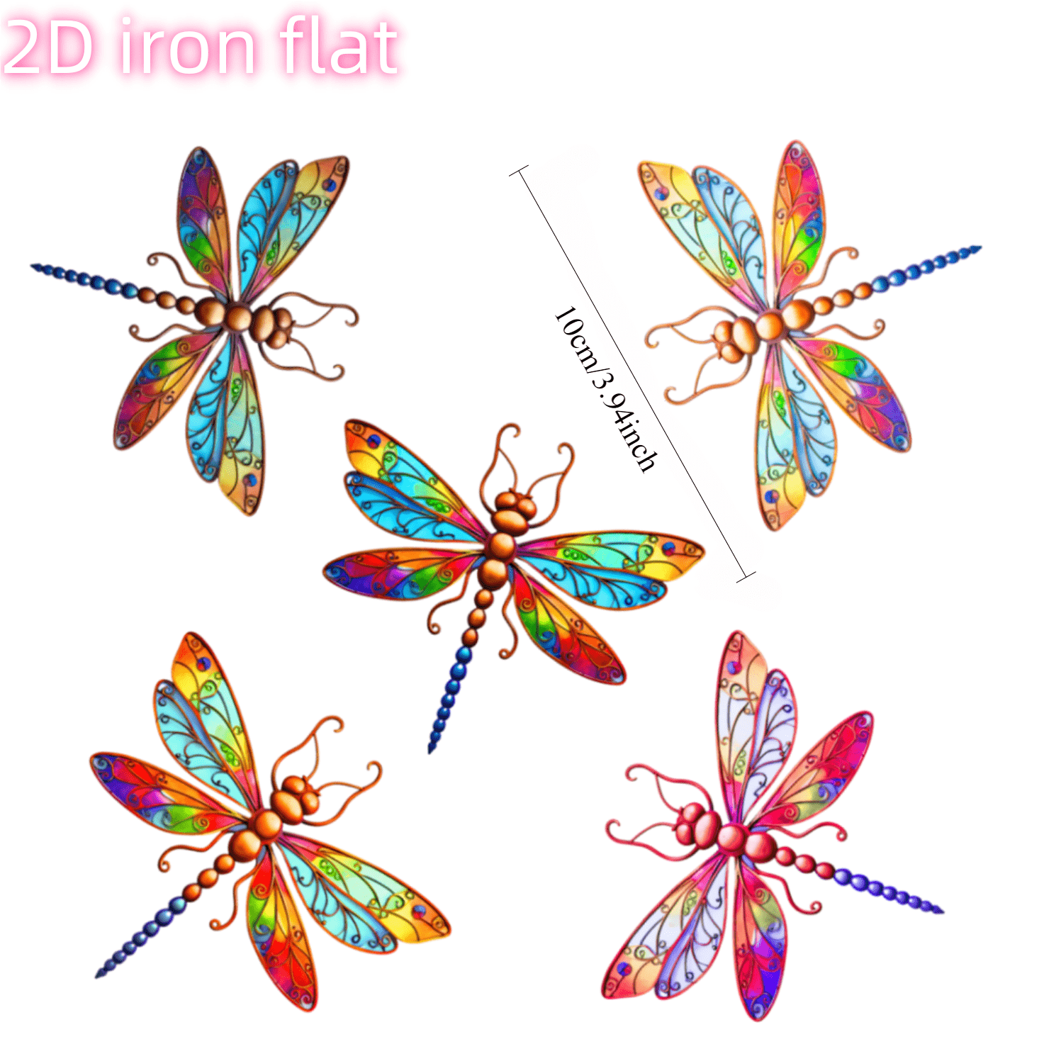 E-shop 2D Flach, 2D Flachdruck, 5 Stück Acryl Libellen Wanddekoration – Geeignet für Hof, Garten, Wohnzimmer Außenzäun-Dekoration – Ideales
